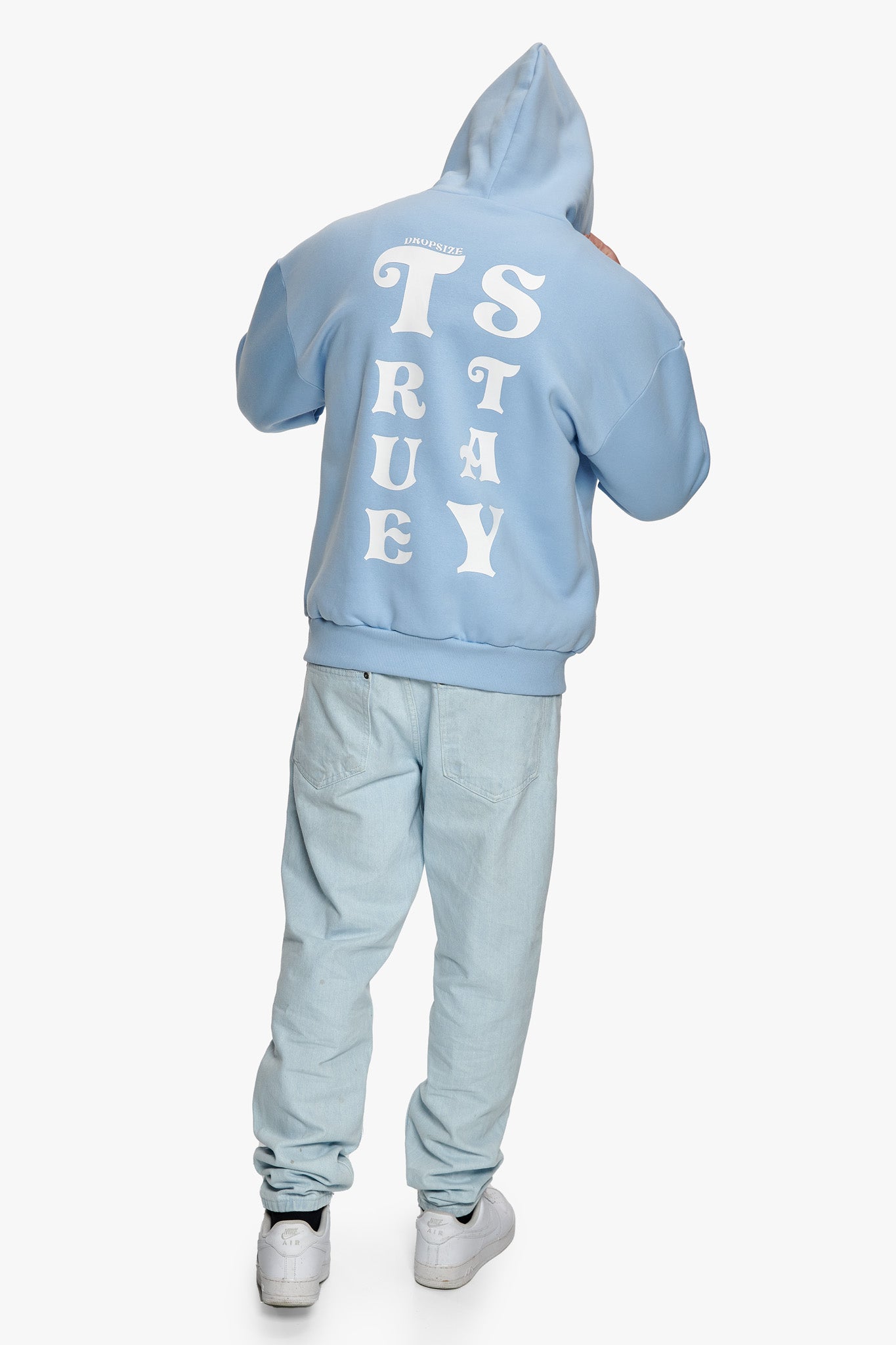 HEAVY OVERSIZE STAY TRUE HOODIE BABY BLUE