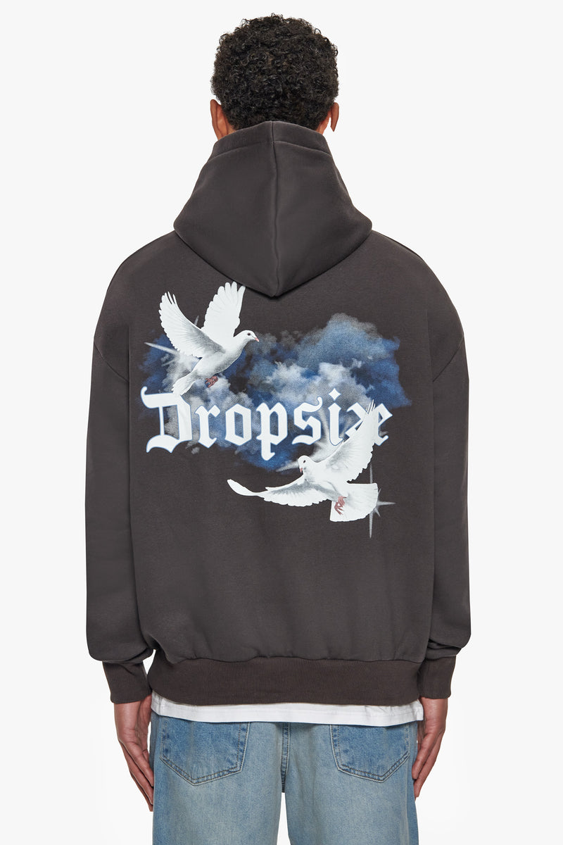 HEAVY CLOUD DOVE HOODIE WASHED BLACK