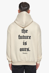 SUPER HEAVY OVERSIZE FUTURE IS OURS HOODIE COCONUT/BLACK