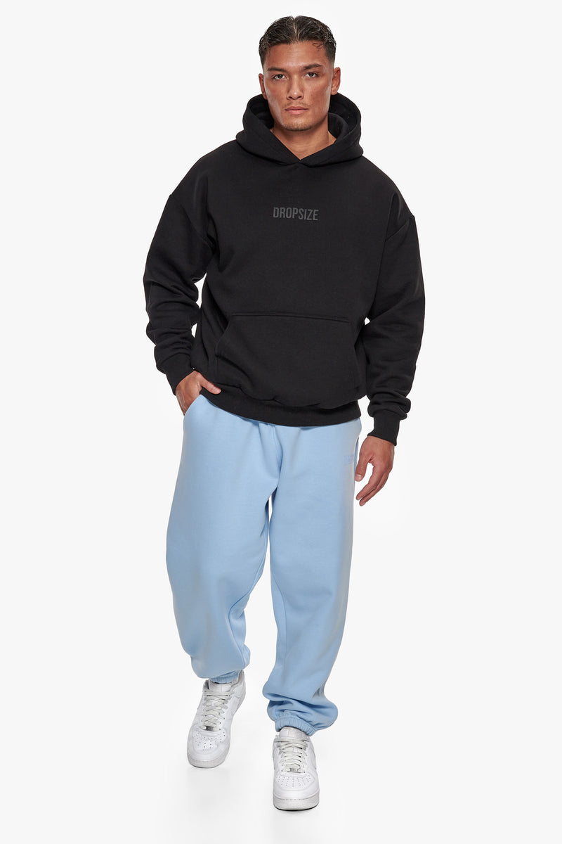 Babyhug Cotton Denim Washed Full Length Jogger with Stretch - Mid Blue main image 1