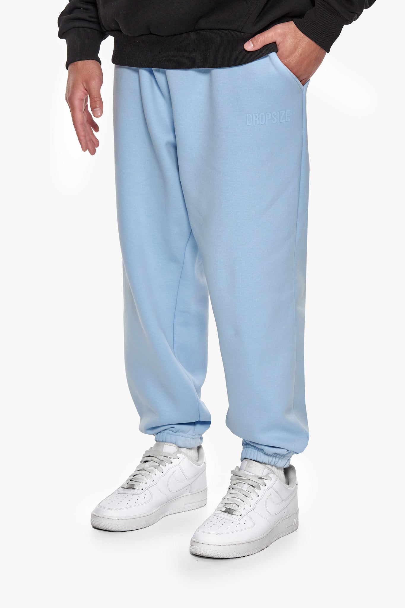 Babyhug Full Length Rocket Patch Stretchable Denim Jogger - Blue