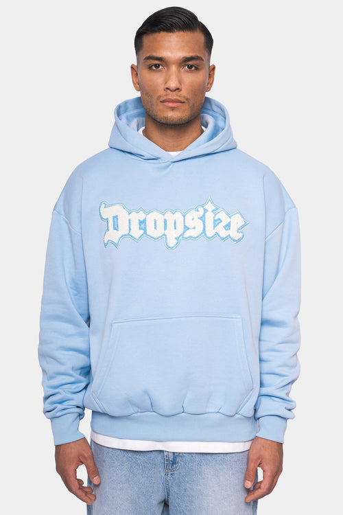 HEAVY OVERSIZE TERRY EMBO HOODIE BABY BLUE