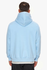 HEAVY OVERSIZE FLAT FRONT EMBO HOODIE BABY BLUE