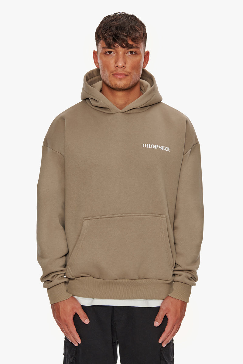 HEAVY OVERSIZE v2 CIRCLE HOODIE SILVER MINK