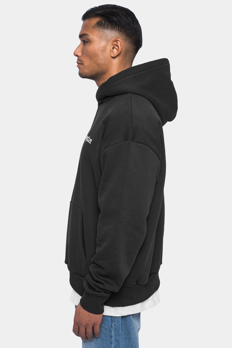 HEAVY OVERSIZE ''OPEN CASTING'' HOODIE  WASHED BLACK