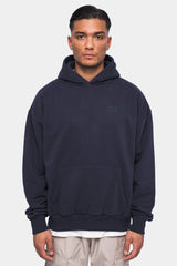 HEAVY OVERSIZE HD PRINT HOODIE WASHED NAVY