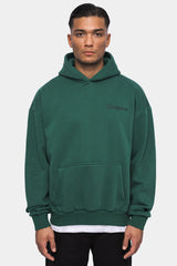 HEAVY OVERSIZE EMBO HOODIE WASHED GREEN
