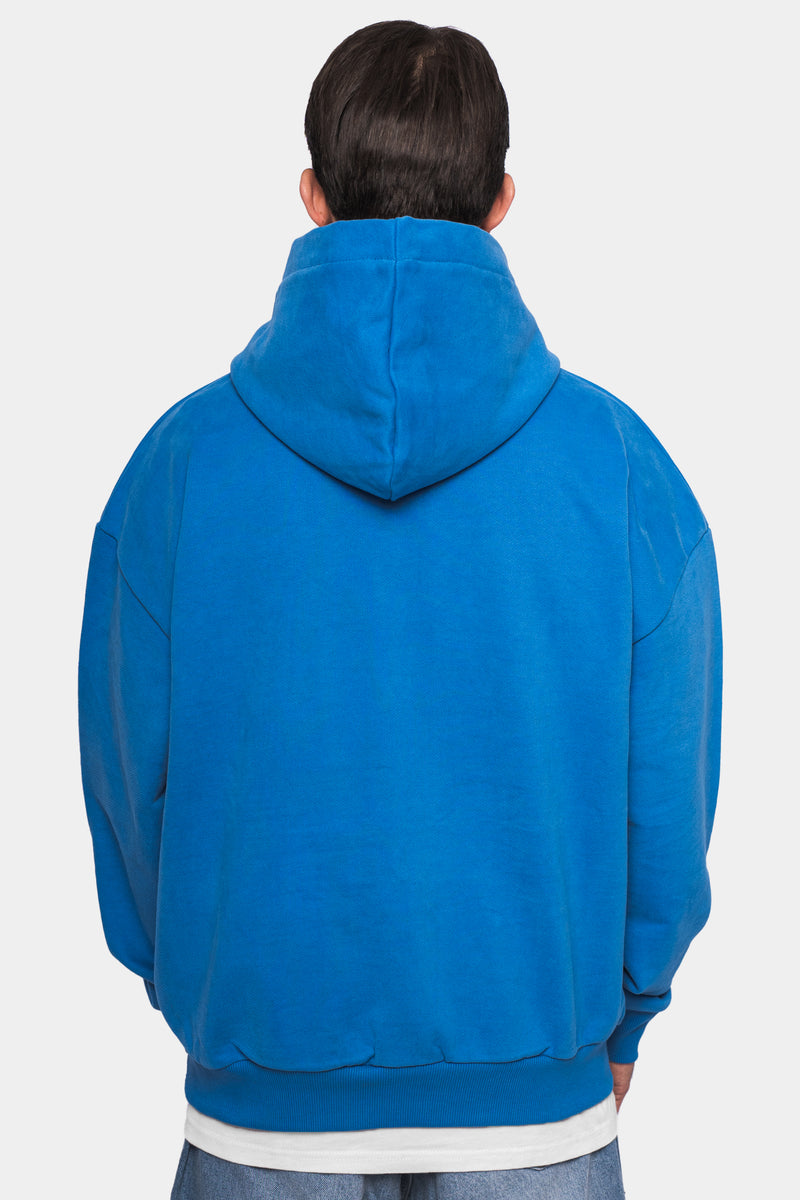 SUPER HEAVY OVERSIZE EMBO HOODIE ROYAL BLUE