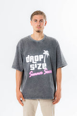 Vice City Heavy T-Shirt Acid Wash Zwart